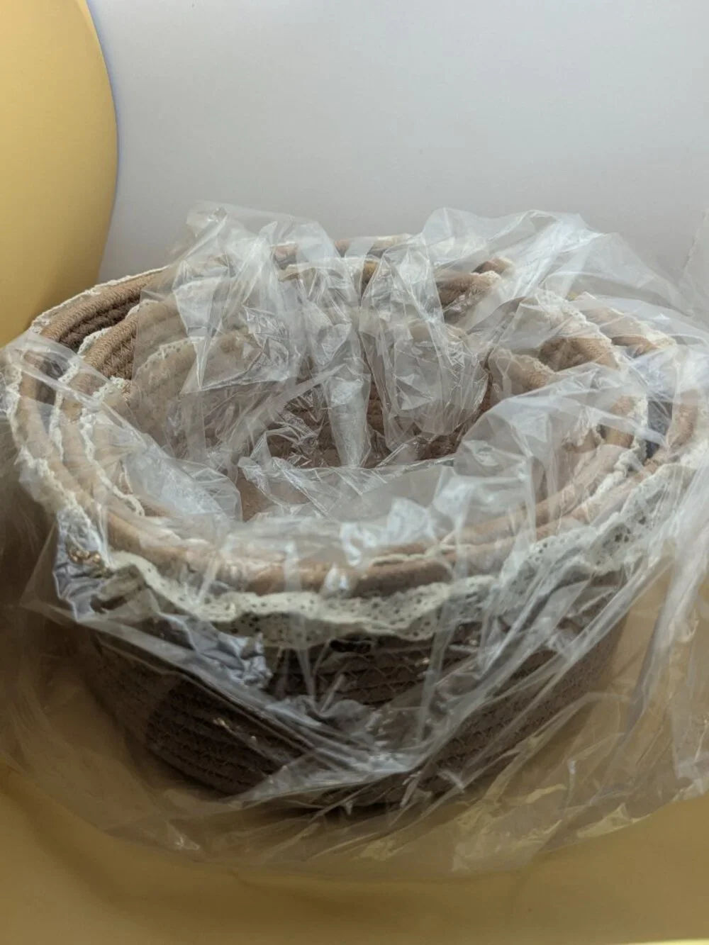 Woven Basket set of 3 baskets. Largest is 9